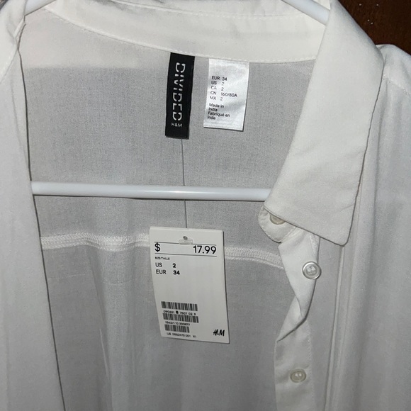 NEW White Button Up - Picture 3 of 3